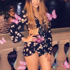 Motel- Short and tie front two piece set